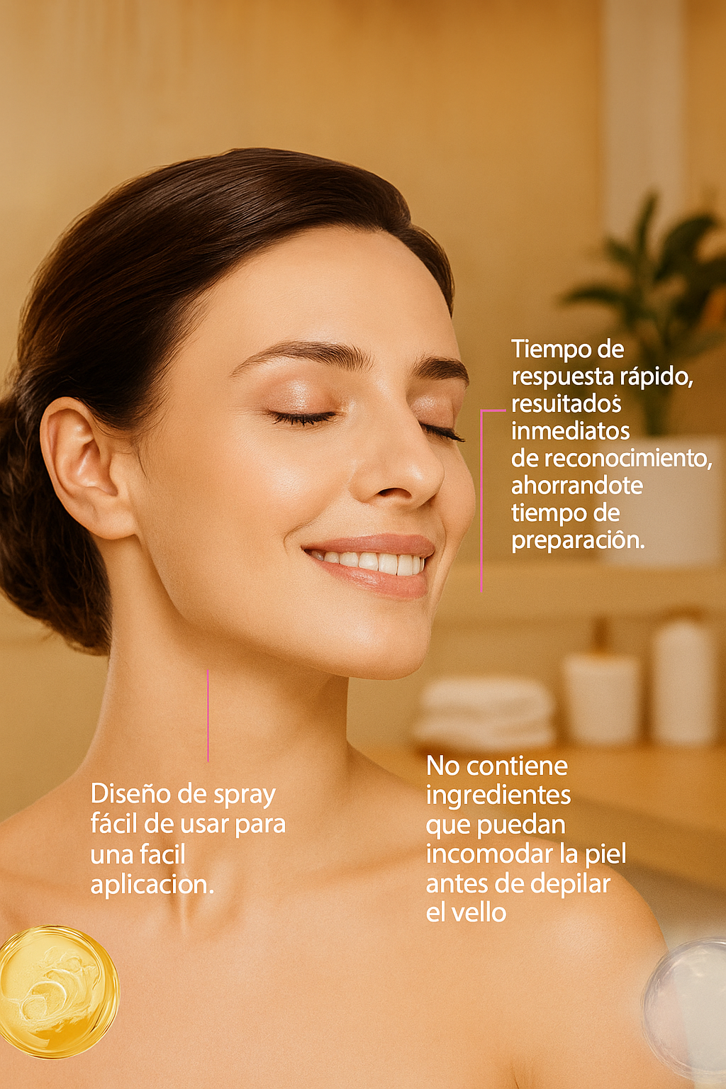 Spray acondicionador para el reconocimiento del vello facial