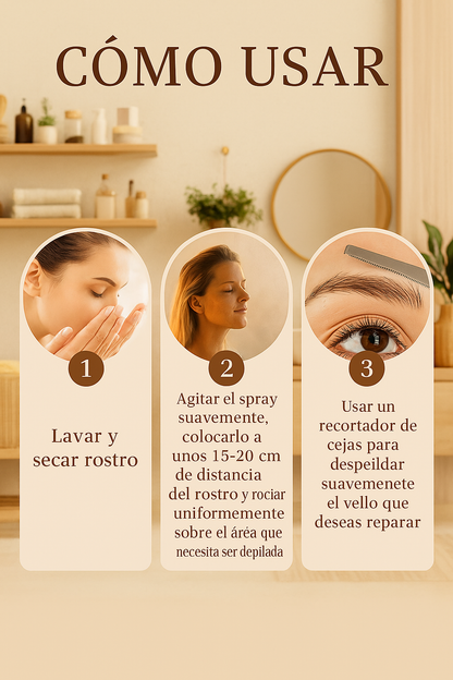 Spray acondicionador para el reconocimiento del vello facial